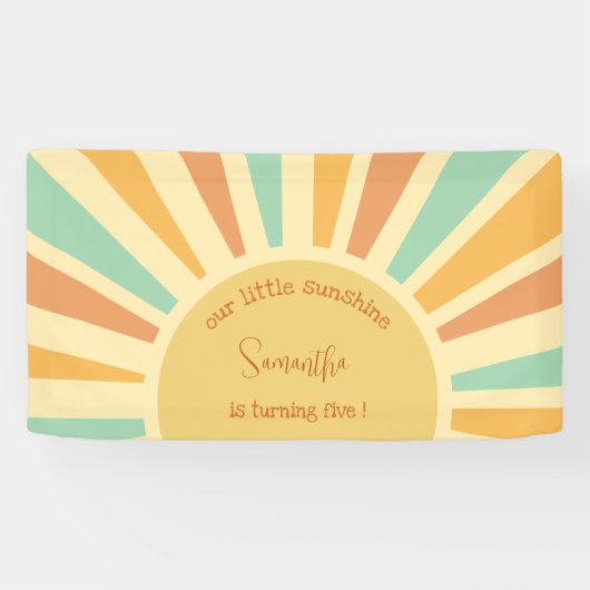 私たちの小さな太陽の光の誕生日の大きな太陽 横断幕 (横)