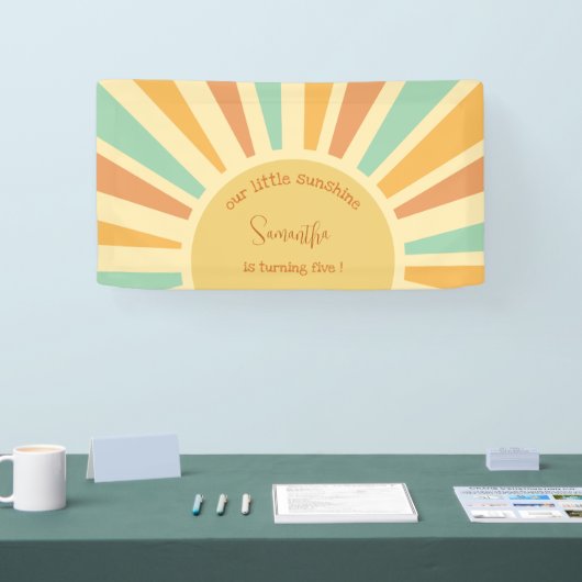 私たちの小さな太陽の光の誕生日の大きな太陽 横断幕 (トレードショー)