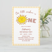 私たちの小さな太陽の光は一つの子供の誕生日写真 招待状 (スタンド正面)