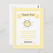 私たちの小さな太陽の子供の誕生日お礼メッセージ ポストカード (正面/裏面)