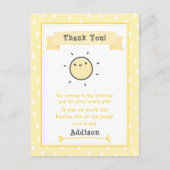 私たちの小さな太陽の子供の誕生日お礼メッセージ ポストカード (正面)