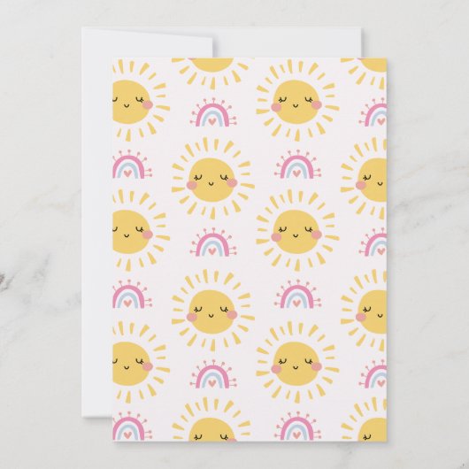 私たちの小さな太陽の誕生日感謝カード 招待状 (裏面)