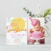 私たちの小さな太陽の誕生日招待状と写真 招待状 (スタンド正面)