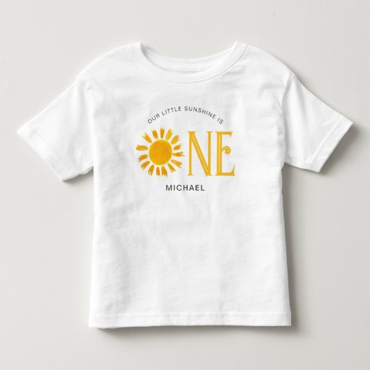 私たちの小さな太陽は1歳の誕生日 トドラーTシャツ (正面)