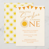 私たちの小さな太陽は1歳を迎える 招待状 (正面/裏面)