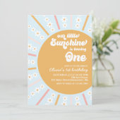 私たちの小さな太陽　ボヘミアンフラワーの1歳の誕生日 招待状 (スタンド正面)