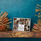 私たちの小さな奇跡のベビー写真コラージュ新しい両親 フォトプラーク (側面)