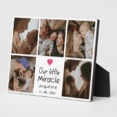私たちの小さな奇跡のベビー写真コラージュ新しい両親 フォトプラーク (側面)