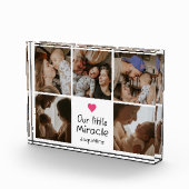 私たちの小さな奇跡の新しい親ベビー写真コラージュ フォトブロック (右)