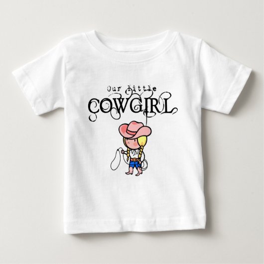私たちの小さな女性のカーボーイTシャツ乳児 ベビーTシャツ (正面)