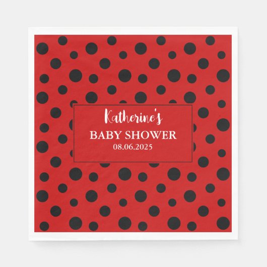 私たちの小さな女性は彼女の方法の女の子の赤ちゃんシャワー スタンダードランチョンナプキン (正面)