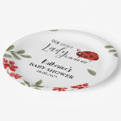 私たちの小さな女性は彼女の方法の女の子の赤ちゃんシャワー ペーパープレート (アングル)