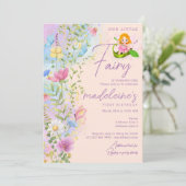 私たちの小さな妖精のワイルドフラワーガール 誕生日 招待状 (スタンド正面)