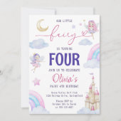 私たちの小さな妖精の魔法のパーティー　おとぎの国の虹 招待状 (正面)