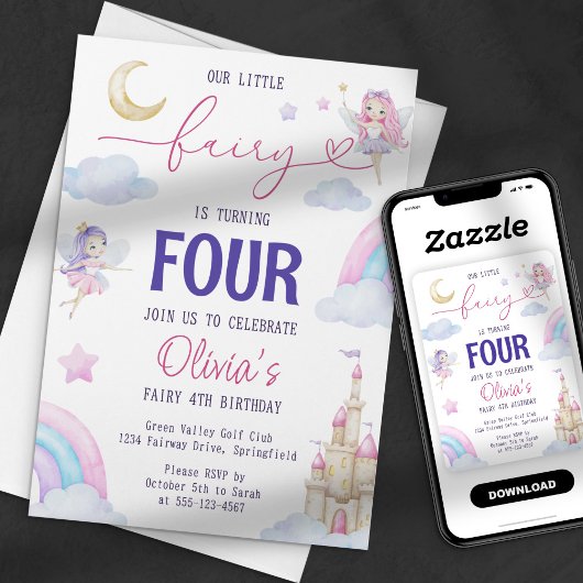 私たちの小さな妖精の魔法のパーティー 招待状