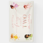 私たちの小さな妖精の魔法の2歳の誕生日パーティー 横断幕 (縦)