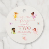 私たちの小さな妖精は魅惑された2番目の誕生日パーティー フェイバータグ (裏面)