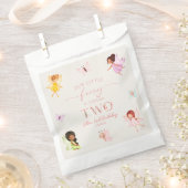 私たちの小さな妖精は魅惑された2番目の誕生日パーティー フェイバーバッグ (クリップ留めされた状態)