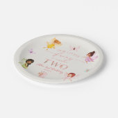 私たちの小さな妖精は魅惑された2番目の誕生日パーティー ペーパープレート (アングル)