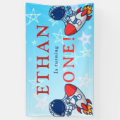 私たちの小さな宇宙飛行士が一人を変える！宇宙バナーおもしろい 横断幕 (縦)