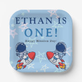 私たちの小さな宇宙飛行士が一人を変える！宇宙パーティープレート ペーパープレート (正面)