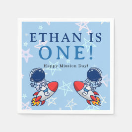 私たちの小さな宇宙飛行士が一人を変える!宇宙パーティー スタンダードカクテルナプキン