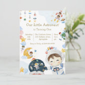 私たちの小さな宇宙飛行士テーマ誕生日パーティー 招待状 (スタンド正面)