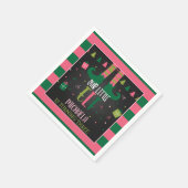 私たちの小さな小妖精や小人誕生日パーティナプキンス – Girl Blk スタンダードカクテルナプキン (角)