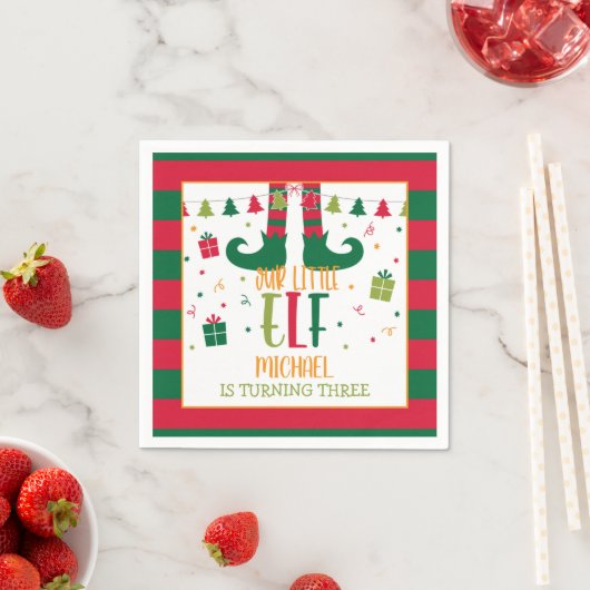 私たちの小さな小妖精や小人誕生日パーティナプキンス – WH スタンダードカクテルナプキン (インサイチュ)