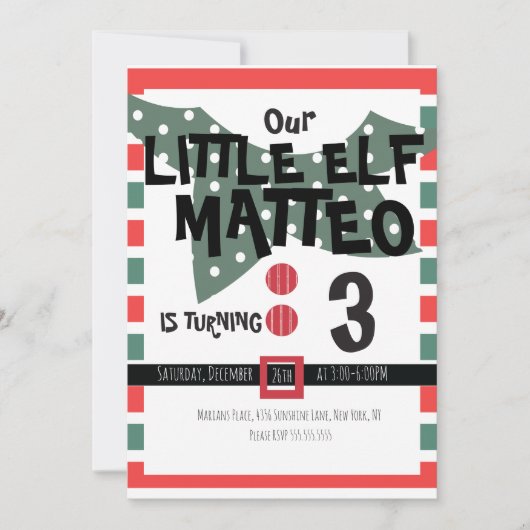 私たちの小さな小妖精や小人-小妖精や小人衣装任意の年齢の誕生日パーティー 招待状 (正面)