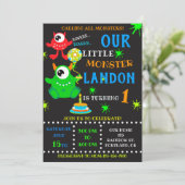 私たちの小さな怪物の誕生日のお招き 招待状 (スタンド正面)