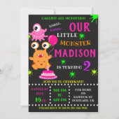 私たちの小さな怪物の誕生日の招待 招待状 (正面)