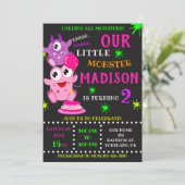 私たちの小さな怪物の誕生日の招待 招待状 (スタンド正面)