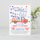 私たちの小さな恋のキューピッドが1歳に おめでとうの招待状 招待状 (スタンド正面)