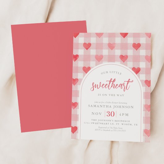 私たちの小さな恋人のバレンタインの赤ちゃんシャワー 招待状