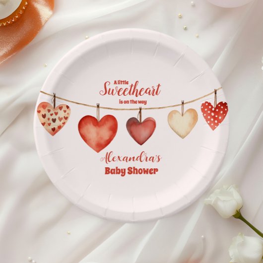 私たちの小さな恋人のバレンタインデー赤ちゃんシャワー ペーパープレート