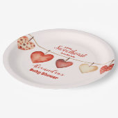 私たちの小さな恋人のバレンタインデー赤ちゃんシャワー ペーパープレート (アングル)