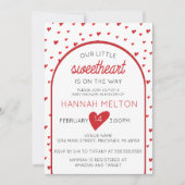 私たちの小さな恋人のバレンタインデー赤ちゃんシャワー 招待状 (正面)
