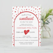 私たちの小さな恋人のバレンタインデー赤ちゃんシャワー 招待状 (スタンド正面)