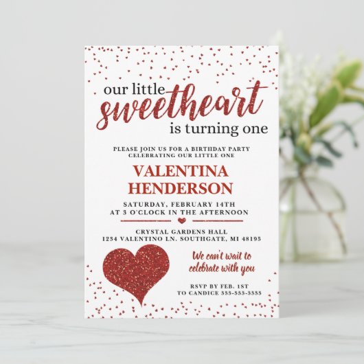 私たちの小さな恋人の最初の誕生日 招待状 (スタンド正面)