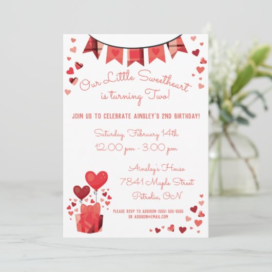 私たちの小さな恋人の誕生日パーティーの招待 招待状 (スタンド正面)