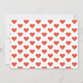 私たちの小さな恋人の赤いハート誕生日パーティー 招待状 (裏面)