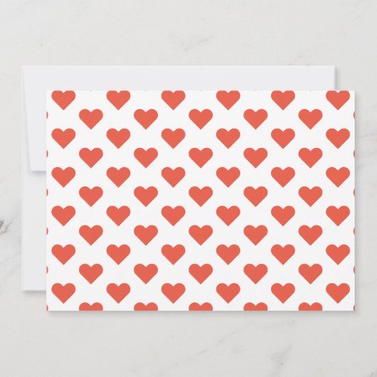 私たちの小さな恋人の赤いハート誕生日パーティー 招待状 (裏面)