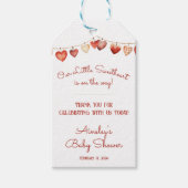 私たちの小さな恋人の赤ちゃんシャワーのお願い ギフトタグ (正面)