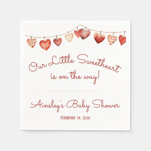 私たちの小さな恋人の赤ちゃんシャワーナプキン スタンダードカクテルナプキン (正面)