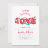 私たちの小さな恋人は赤ちゃんのシャワーの途中にある 招待状 (正面)