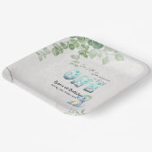 私たちの小さな恐竜が1歳の誕生日を迎える ペーパープレート (傾斜あり)