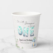 私たちの小さな恐竜が1歳の誕生日を迎える 紙コップ (正面)