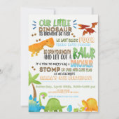 私たちの小さな恐竜子供の誕生日招待状 招待状 (正面)