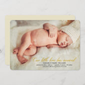 私たちの小さな愛が写真誕生発表に到着した。 案内状 (正面/裏面)